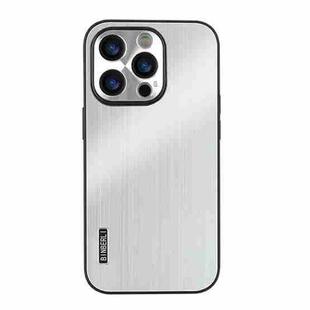 For iPhone 13 Pro PC Hybrid Aluminum Alloy Brushed Shockproof Phone Case(Silver)