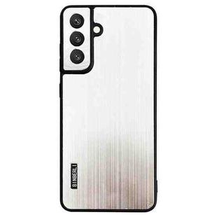 For Samsung Galaxy S23 FE 5G PC Hybrid Aluminum Alloy Brushed Shockproof Phone Case(Silver)