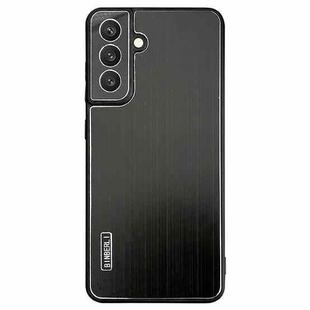 For Samsung Galaxy S25+ 5G PC Hybrid Aluminum Alloy Brushed Shockproof Phone Case(Black)