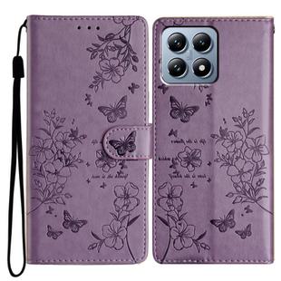 For Xiaomi 15T Pro 5G Butterflies and Flowers Leather Phone Case(Purple)