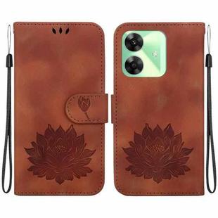 For Realme C61 / C63 / Note 60 Lotus Embossed Leather Phone Case(Brown)