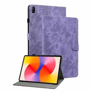 For Huawei MatePad SE 11 2024 Tiger Pattern Flip Leather Tablet Case(Purple)