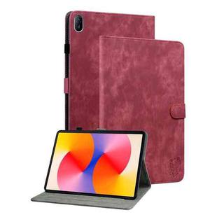 For Huawei MatePad SE 11 2024 Tiger Pattern Flip Leather Tablet Case(Red)