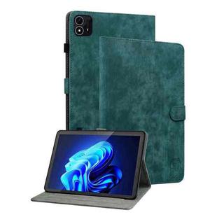 For itel Pad One 10.1 Tiger Pattern Flip Leather Tablet Case(Dark Green)