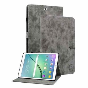 For Samsung Galaxy Tab S2 9.7 T810 T815 Tiger Pattern Flip Leather Tablet Case(Grey)