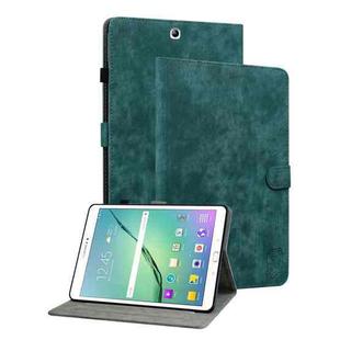 For Samsung Galaxy Tab S2 9.7 T810 T815 Tiger Pattern Flip Leather Tablet Case(Dark Green)