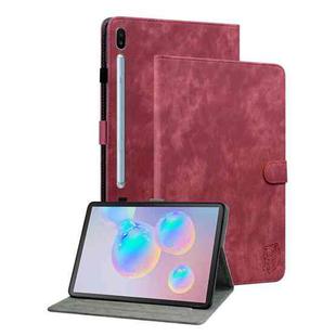 For Samsung Galaxy Tab S6 SM-T860/T865  Tiger Pattern Flip Leather Tablet Case, without Pen(Red)