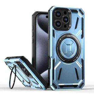 For iPhone 16 Pro Max Armor II Series MagSafe Magnetic Holder Phone Case(Light Blue)