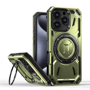 For iPhone 16 Pro Armor II Series MagSafe Magnetic Holder Phone Case(Army Green)