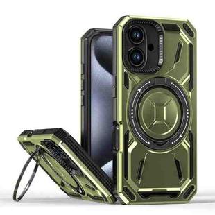 For iPhone 16 Armor II Series MagSafe Magnetic Holder Phone Case(Army Green)