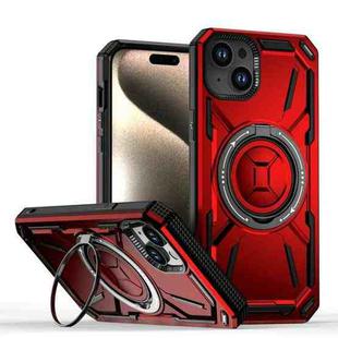 For iPhone 15 Plus Armor II Series MagSafe Magnetic Holder Phone Case(Red)