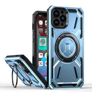 For iPhone 12 Pro Max Armor II Series MagSafe Magnetic Holder Phone Case(Light Blue)