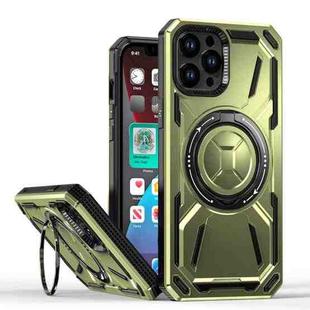 For iPhone 12 Pro Max Armor II Series MagSafe Magnetic Holder Phone Case(Army Green)