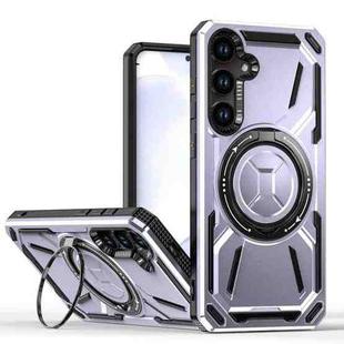 For Samsung Galaxy S24+ 5G Armor II Series MagSafe Magnetic Holder Phone Case(Light Purple)