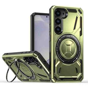 For Samsung Galaxy S23 5G Armor II Series MagSafe Magnetic Holder Phone Case(Army Green)