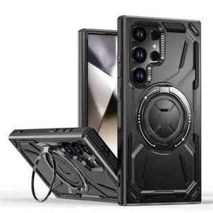 For Samsung Galaxy S25 Ultra 5G Armor II Series MagSafe Magnetic Holder Phone Case(Black)