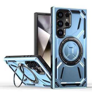 For Samsung Galaxy S25 Ultra 5G Armor II Series MagSafe Magnetic Holder Phone Case(Light Blue)