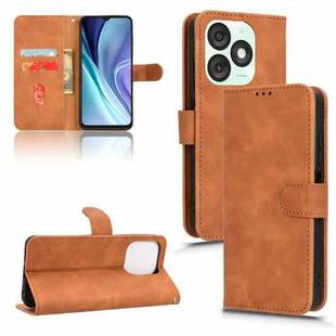For itel A50 Skin Feel Magnetic Flip Leather Phone Case(Brown)