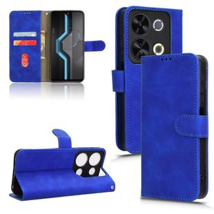 For itel P65 Skin Feel Magnetic Flip Leather Phone Case(Blue)