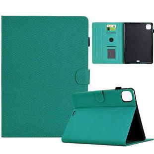 For iPad Pro 11 2024 Solid Color Fiber Texture Smart Tablet Leather Case(Lake Green)