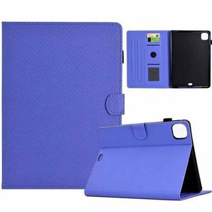 For iPad Pro 11 2024 Solid Color Fiber Texture Smart Tablet Leather Case(Purple)