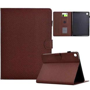 For iPad 10.2 2020 / 2019 Solid Color Fiber Texture Smart Tablet Leather Case(Brown)