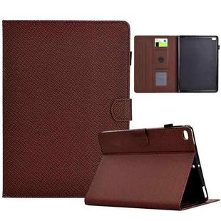 For iPad Air 10.5 2019 Solid Color Fiber Texture Smart Tablet Leather Case(Brown)