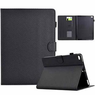 For iPad Air 10.5 2019 Solid Color Fiber Texture Smart Tablet Leather Case(Black)