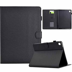 For iPad Air / Air 2 / 9.7 2017 / 2018 Solid Color Fiber Texture Smart Tablet Leather Case(Black)