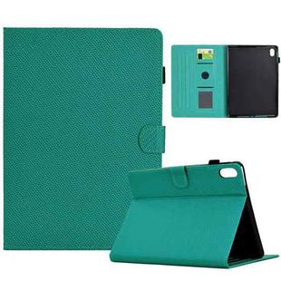 For iPad mini 6 Solid Color Fiber Texture Smart Tablet Leather Case(Lake Green)