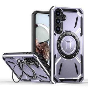 For Samsung Galaxy A35 5G Armor II Series MagSafe Magnetic Holder Phone Case(Light Purple)