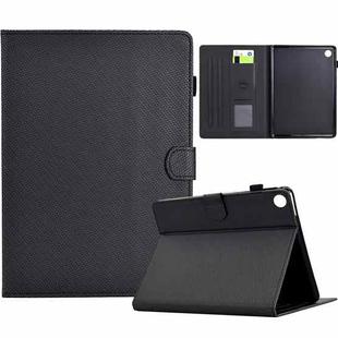 For Samsung Galaxy Tab A9+ Solid Color Fiber Texture Smart Tablet Leather Case(Black)