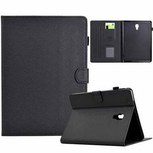 For Samsung Galaxy Tab A 10.5 Solid Color Fiber Texture Smart Tablet Leather Case(Black)