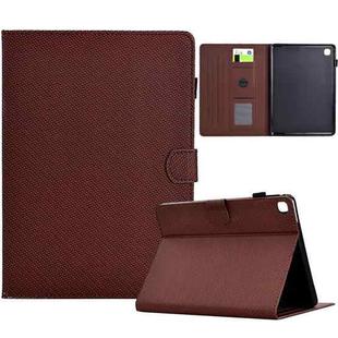 For Samsung Galaxy Tab S5e Solid Color Fiber Texture Smart Tablet Leather Case(Brown)