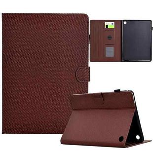 For Amazon Kindle Fire HD 8 2022 / 2020 Solid Color Fiber Texture Smart Tablet Leather Case(Brown)