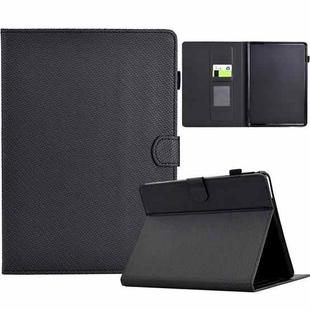 For Amazon Kindle 11th 2022 Solid Color Fiber Texture Smart Tablet Leather Case(Black)