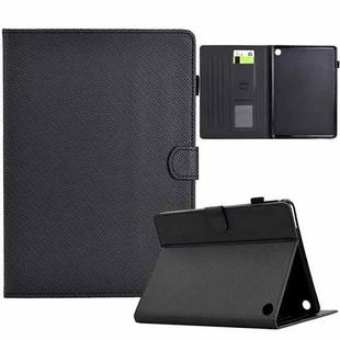 For Amazon Kindle Fire HD 10 2023 / 2021 Solid Color Fiber Texture Smart Tablet Leather Case(Black)