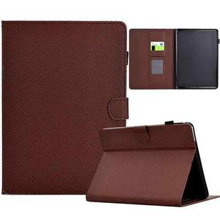 For Amazon Kindle Paperwhite 4 / 3 / 2 / 1 Solid Color Fiber Texture Smart Tablet Leather Case(Brown)