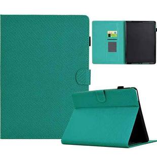 For Amazon Kindle Paperwhite 4 / 3 / 2 / 1 Solid Color Fiber Texture Smart Tablet Leather Case(Lake Green)