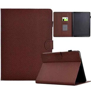 For Amazon Kindle Paperwhite 12th Gen 2024 Solid Color Fiber Texture Smart Tablet Leather Case(Brown)