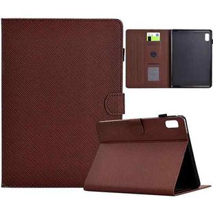 For Lenovo Tab M9 TB-310FU Solid Color Fiber Texture Smart Tablet Leather Case(Brown)