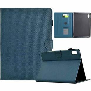 For Lenovo Tab M9 TB-310FU Solid Color Fiber Texture Smart Tablet Leather Case(Royal Blue)