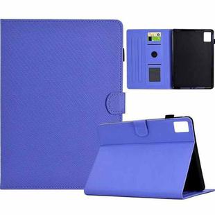 For Lenovo Tab M11 / Xiaoxin Pad 2024 Solid Color Fiber Texture Smart Tablet Leather Case(Purple)