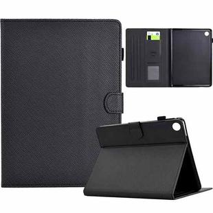 For Lenovo Tab M10 Gen 3 Solid Color Fiber Texture Smart Tablet Leather Case(Black)