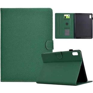 For Lenovo Tab P11 Gen 2 Solid Color Fiber Texture Smart Tablet Leather Case(Green)