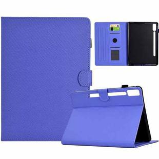 For Lenovo Tab P12 Solid Color Fiber Texture Smart Tablet Leather Case(Purple)