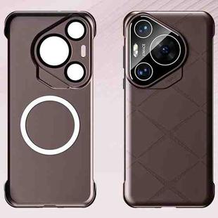 For Huawei Pura 70 Ultra Borderless Upshrink Camera Protection Magnetic Phone Case(Brown)