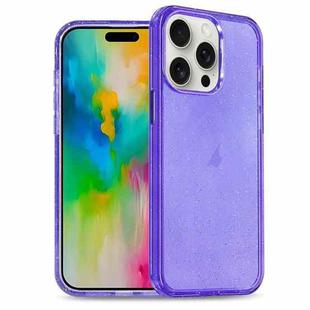 For iPhone 16 Pro Max Glitter Powder TPU Hybrid PC Phone Case(Purple)