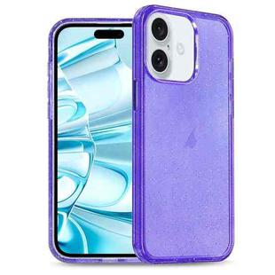 For iPhone 16 Plus Glitter Powder TPU Hybrid PC Phone Case(Purple)