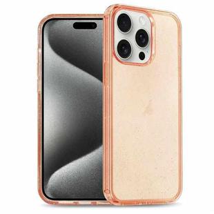 For iPhone 15 Pro Max Glitter Powder TPU Hybrid PC Phone Case(Orange)